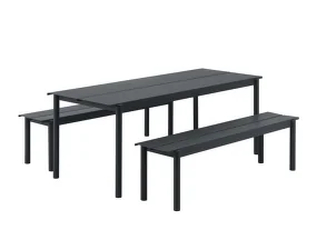 Lavice Linear Steel Bench 170 cm, black