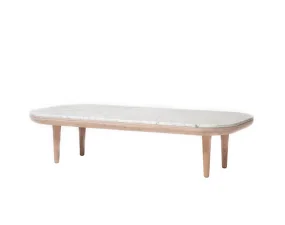 Stolek Fly SC5, white oiled oak/honed Bianco Carrara
