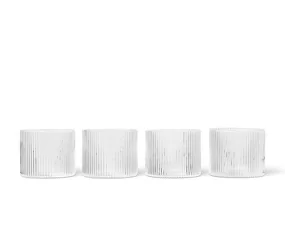 Sklenice Ripple Low set 4ks, clear