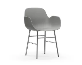 Židle Form s područkami Chrome, grey