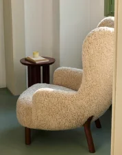 Křeslo Petra VB3 a pouf ATD1, walnut/Karakorum 003