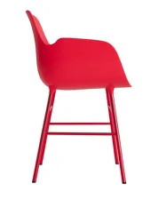 Židle Form s područkami Steel, bright red