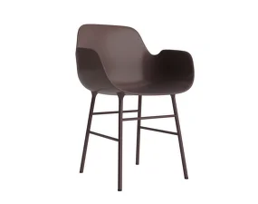 Židle Form s područkami Steel, brown