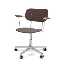 Kancelářská židle Co Task Chair s područkami, polished aluminium/dark oak