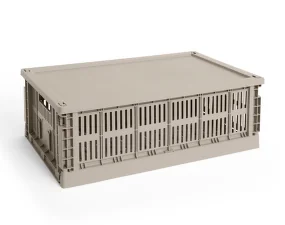Plastové víko Colour Crate Large, warm grey