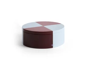 Plechová dóza Tin Container Round, burgundy and ice blue