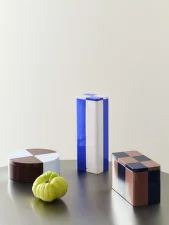 Plechová dóza Tin Container Slim, blue and off-white