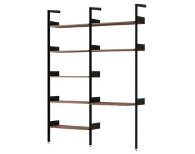 Policová sestava Rombe Konfigurace B, anthracite/lacquered walnut