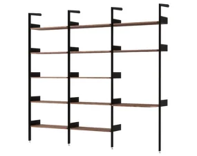 Policová sestava Rombe Konfigurace G, anthracite/lacquered walnut