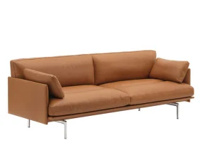 Třímístná pohovka Outline Soft, cognac