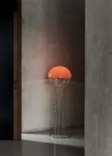 Stojací lampa Wire, chrome/orange