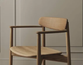 Jídelní židle Merge s područkami, dark oiled oak