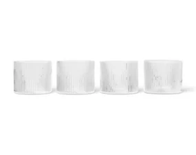Sklenice Ripple Low set 4ks, clear