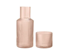 Karafa se sklenicí Ripple Small, blush