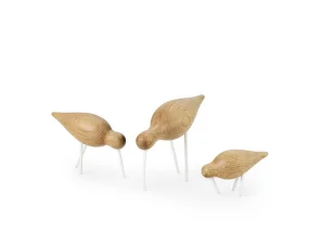 Dřevěný ptáček Shorebird Medium, oak / white