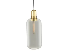 Závěsná lampa Amp Large, smoke / brass