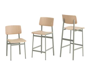 Barová židle Loft 75 cm, dusty green/oak