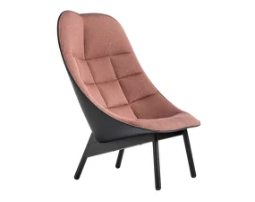 Křeslo Uchiwa Quilt s otomanem, black solid oak / Olavi 12 / Sierra SI1001