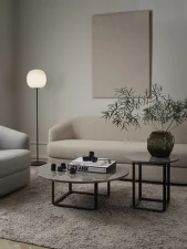 Stojací lampa Lantern Floor Lamp, Medium, Frosted White Opal Glass