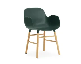 Židle Form s područkami Oak, green