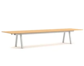 Stůl Boa 420x128x75 cm, metallic grey / oak