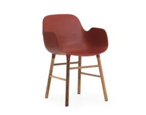 Židle Form s područkami Walnut, red