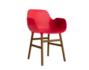 Židle Form s područkami Walnut, bright red