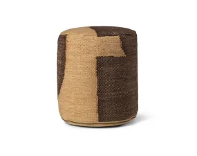 Pouf Forene Cylinder, tan/chocolate