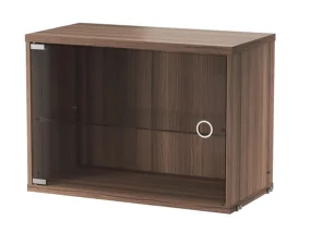 Skříňka Display Cabinet with Swing Glass Door, walnut