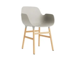 Židle Form s područkami Oak, light grey