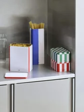 Plechová dóza Tin Container Large, off-white and red
