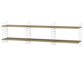 Policová sestava String Living Room O, oak/white