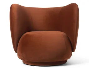 Lounge chair Rico, Rich Velvet rust
