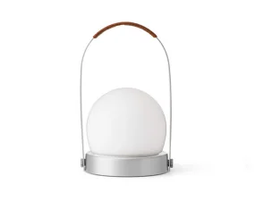 Přenosná lampa Carrie Leather Handle, brushed aluminium