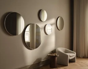 Zrcadlo Vala Round Ø75 cm, lacquered oak