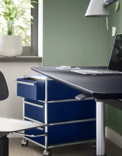 Zásuvkový kontejner na kolečkách USM Haller M26, steel blue