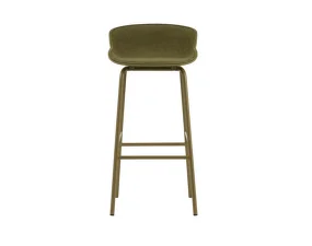 Čalouněná barová židle Hyg Barstool 75, olive/synergy
