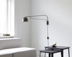 Nástěnná lampa Grant 111 cm, mirrored black
