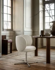 Jídelní židle Rico Swivel, Bouclé off-white