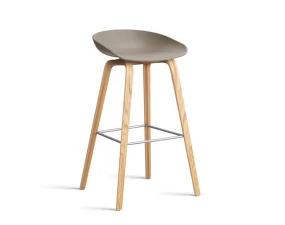 Barová stolička AAS 32 High Lacquered Oak Veneer, khaki