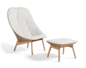 Křeslo Uchiwa Quilt s otomanem, lacquered solid oak / Mode 009 / Sense Nougat
