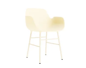 Židle Form s područkami Steel, cream