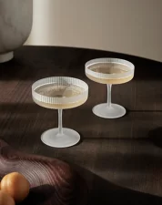 Skleničky Ripple Champagne Saucer set 2ks, frosted