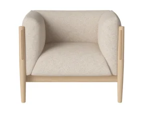 Křeslo Dive White Oak, Monza beige / nature leather