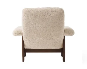 Křeslo Brasilia Lounge Chair, Sheepskin nature/dark stained oak