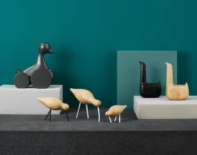 Dřevěný ptáček Shorebird Small, oak / black