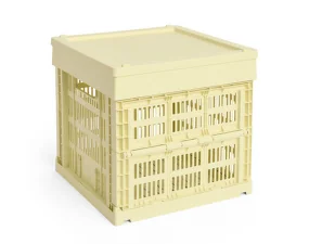 Plastové víko Colour Crate Medium Square/Cube, light yellow
