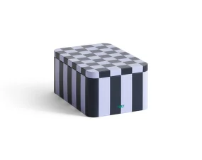 Plechová dóza Tin Container Small, dark blue and lavender