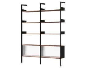 Policová sestava Rombe Konfigurace E, anthracite/lacquered walnut