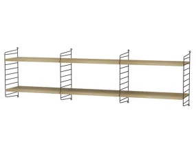 Policová sestava String Living Room O, oak/black